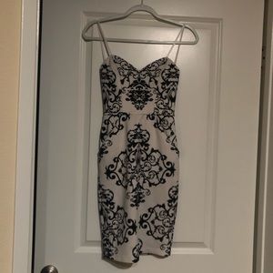 Gorgeous black and white baroque tube dress